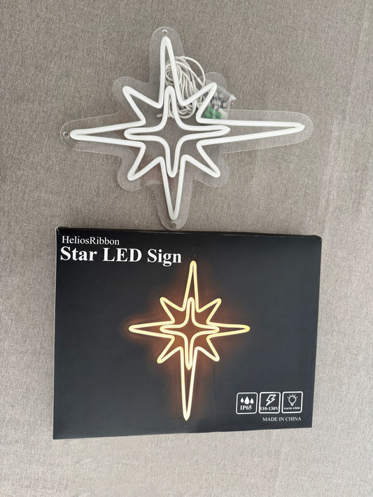 Star LED Neon Sign USB Powered for Christmas Nativity Scene Festival Window Decor