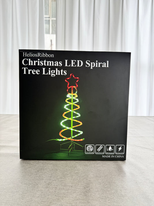 Christmas LED Double Spiral Lighted Tree Light, ETL Listed Waterproof Holiday Lights Outdoor Indoor Decor