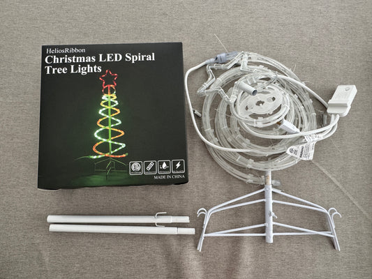 Christmas LED Double Spiral Lighted Tree Light, ETL Listed Waterproof Holiday Lights Outdoor Indoor Decor