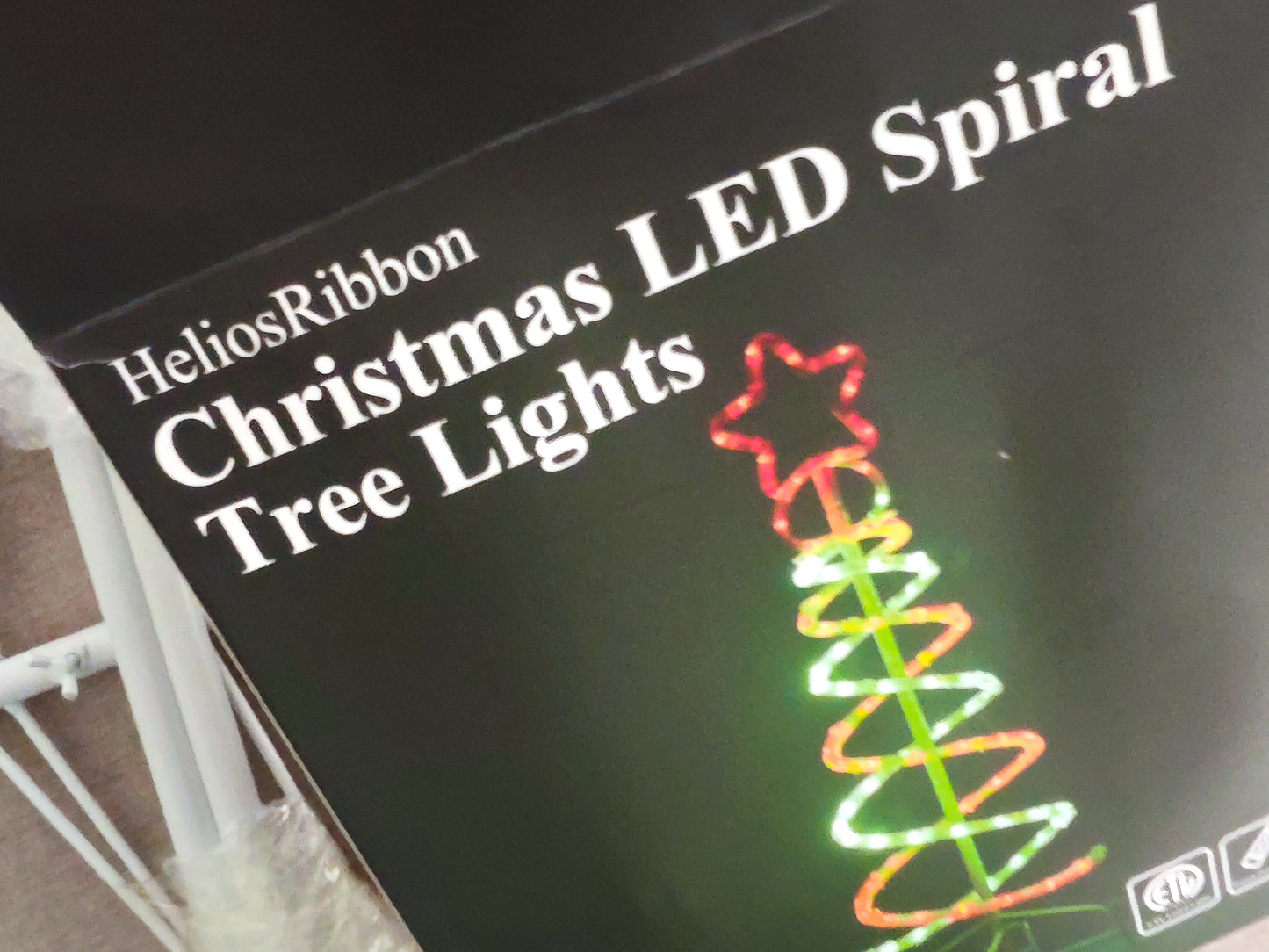 Christmas LED Double Spiral Lighted Tree Light, ETL Listed Waterproof Holiday Lights Outdoor Indoor Decor