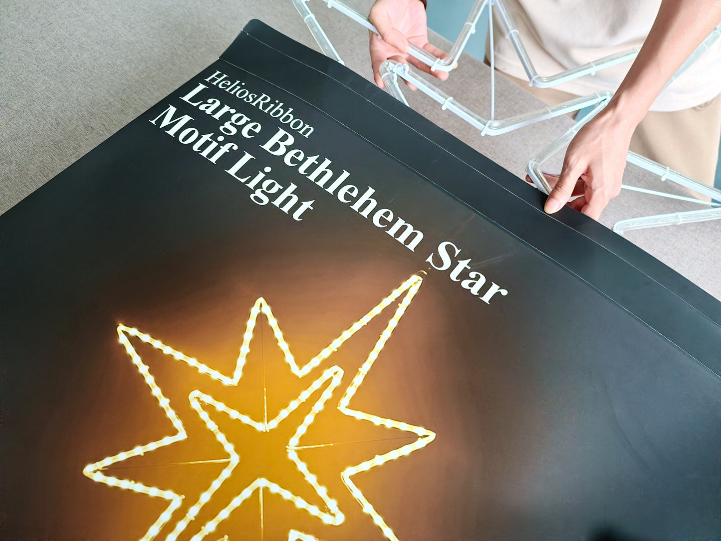 Large Star Motif Lights, Christmas LED Light Sign Outdoor Holiday Decoration Waterproof, for Nativity Scene Window Roof Wall