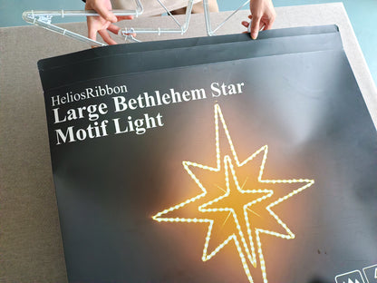 Large Star Motif Lights, Christmas LED Light Sign Outdoor Holiday Decoration Waterproof, for Nativity Scene Window Roof Wall